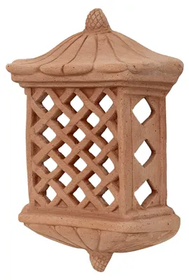Produktbild von Terrakotta-Laterne für den Außenbereich L 25 x T 10 x H 36 cm – Kerzenhalter für den Außenbereich – Laternen zur Gartenbeleuchtung – Gartendekoration