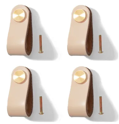 Immagine prodotto di Set di 4 pomelli in pelle per mobili