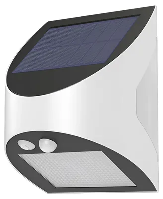 Produktbild von Braytron LED Solar Akku Wandleuchte Weiß IP54 3W 240lm Kaltweiß 6500K mit Sensor