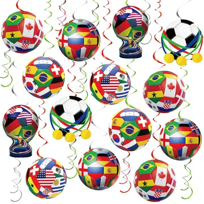 Fußball-WM 2026 Girlande, 12 Stück, Papier