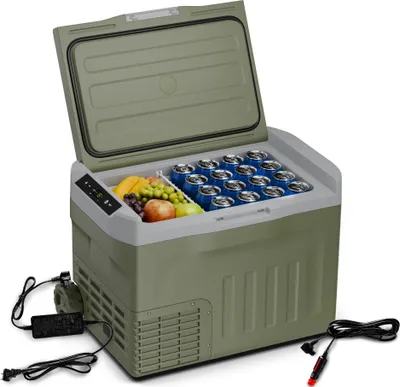 Image de Klarstein PolarForce 30L Glacière - Glacière électrique à compression, LCD, -20°C à 20°C, roues tout-terrain, poignées doubles, mode ECO, protection batterie, vert, congélateur
