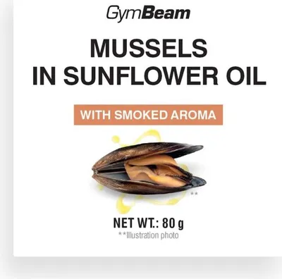 Zdjęcie produktu dla GymBeam - Małże w oleju słonecznikowym o smaku wędzonym 80 g