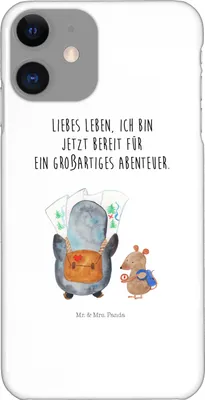 Produktbild von Mr. & Mrs. Panda Iphone 11 Handyhülle Pinguin & Maus Wanderer - Weiß - Geschenk, Hülle, Abenteuer, XS, Wandern, Handy Schutzhülle, Cover, Wanderlust, Roadtrip
