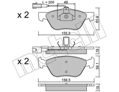 Produktbild von METELLI Bremsbeläge Satz Vorne Bremsklötze für ALFA ROMEO SPIDER (916S) 22-0083-0