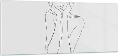Produktbild von Bilder auf glas - Einteilig - Träumerei Frau Skizze - 100x40cm - Glasbilder - Wandbilder - Bilder - zum Aufhängen bereit - Wanddekoration aus Glas - Glas Bilder - Wandbild auf Glas - GAB100x40-4414