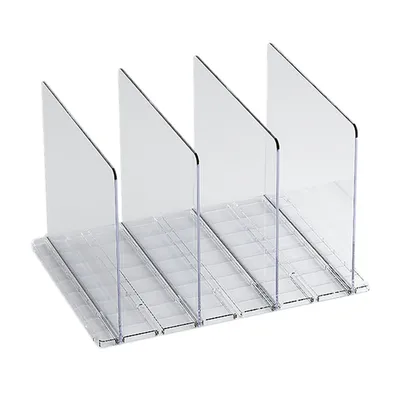 Produktbild von Transparenter Acryl-Organizer für Handtaschen, 4 Fächer, praktischer Aufbewahrungsrahmen für Taschen im Schrank zur ordentlichen Aufbewahrung.