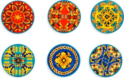 Immagine prodotto di Excelsa set di 6 sottobicchieri Trinacria 10,5 cm colorati