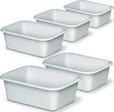 Produktbild von 5 Lebensmittelwannen, Inhalt 12 Liter, LxBxH 440 x 320 x 155 mm, weiß, PE-HD