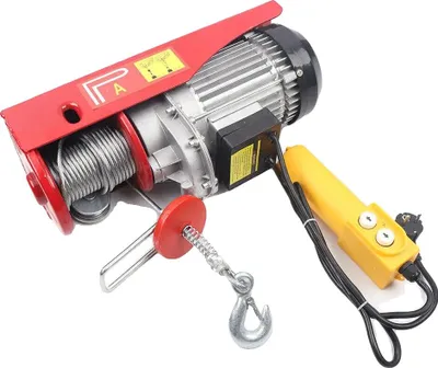 Immagine prodotto di Paranco elettrico a fune, potenza 1300W, capacità di carico 800kg, rosso