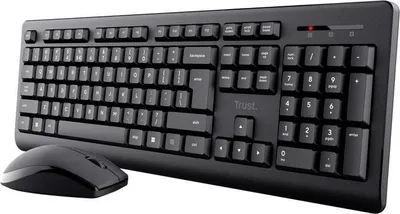 Produktbild von Trust Primo, Kabellos, RF Wireless, Membran Key Switch, QWERTY, Schwarz, Maus enthalten
