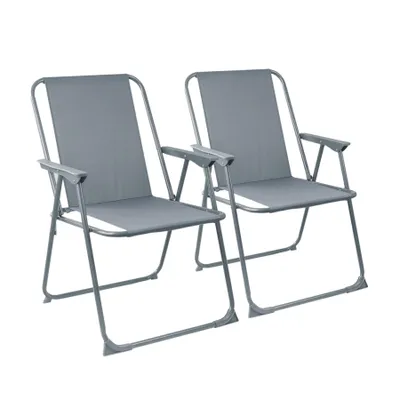 Produktbild von Harbor Haushalt Folding Metall Beach Garden Camping Sessel - Gray - 2er Pack
