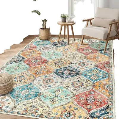 Imagen del producto de Alfombra, resistente a las manchas, antideslizante, color naranja, 200x290 cm