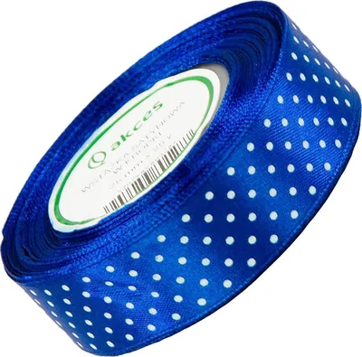 Produktbild von Gepunktetes Satinband 25mm 23m - 09 navy blau