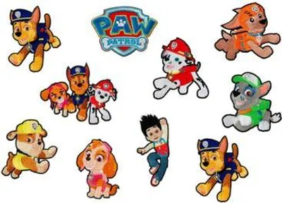 Produktbild von Paw Patrol © Set 10 Stück Chase Marshall Skye - Aufnäher, Bügelbild, Aufbügler, Applikationen, Patches, Flicken, Zum Aufbügeln