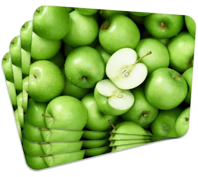 Produktbild von MG Design Set aus 4 Kork-Platzsets - Apples 1 - 30 x 40 cm - hitzebeständig & abwischbar, mit Korkrückseite