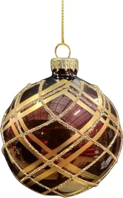 Productafbeelding van Kerstbal ruiten pecan 8 cm Uniplant
