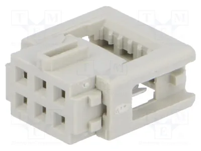 Obrázek produktu pro 1x Konektor pro plochý kabel, samice, rozteč 1,27 mm, 6 pinů, systém 2x3, 09185067803 - konektor