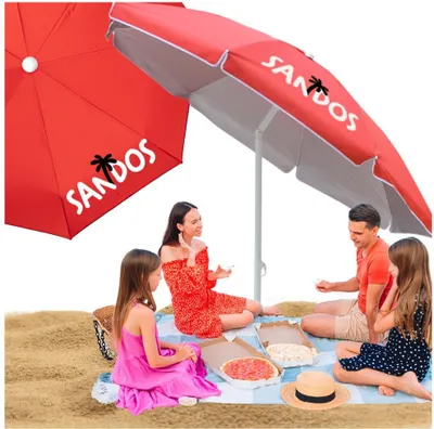 Image de Parasol de plage pliable pour jardin, double, résistant aux UV, pliable, housse étanche