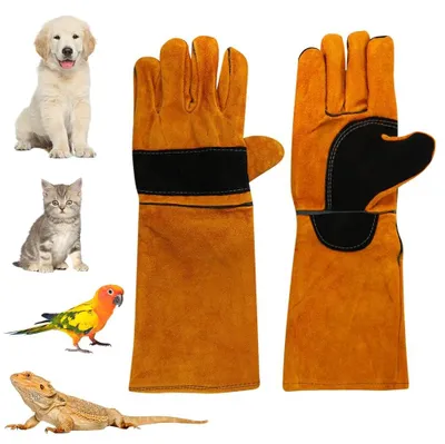 Productafbeelding van Omgoods - Dierenbeschermhandschoenen van Koeienleer voor Betrouwbare Bescherming