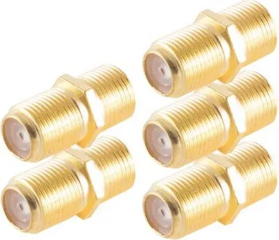 Image de 5x SAT-F double femelle, doré
