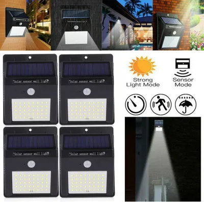 Produktbild von Solarleuchte Aussen 1500mAh Solar Wasserdichte Wandleuchte Led Solar Bewegungsmelder Aussen Solarlicht für Garten-4 Stück