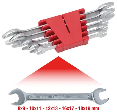 Image de KS TOOLS Jeu de clés à fourche double 517.0145 Acier au chrome-vanadium 465g