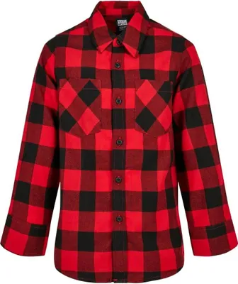 Zdjęcie produktu dla Koszulka dziecięca Urban Classics Boys Checked Flanell Shirt czarna/czerwona - 134/140