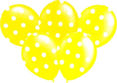 Immagine prodotto di Palloncini a pois 14" giallo, 5 pz.