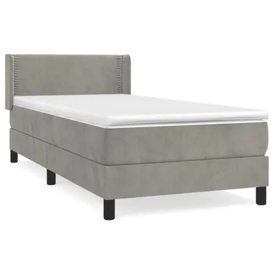 Produktbild von vidaXL Boxspringbett mit Matratze Hellgrau 90x190 cm Samt