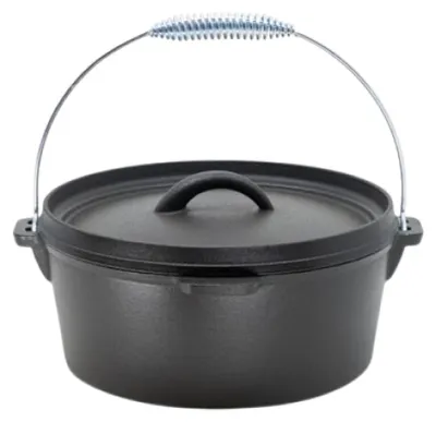 Gusseisen-Topf mit Deckel, 4 Liter, 25 cm, schwarz