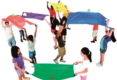 Image de Spordas Set de jouets en parachute - 2 personnes - Set de 6 - Teamwork
