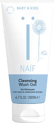 Produktbild von NAÏF Cleansing Wash Gel, Reinigungsgel, Unisex, trockene Haut, Empflindliche Haut, Glättend, Weichmachend, Tube, Mikroplastik, Mineralöl, Paraben