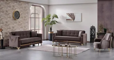 Produktbild von Sofagarnitur Textilsofa Sofa Polster Sitz Designer 3+3+1 Couchen Wohnzimmer