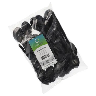 Immagine prodotto di PAPSTAR 96437 PAPSTAR Mehrweg-Löffel, Kunststoff schwarz, 50 St.