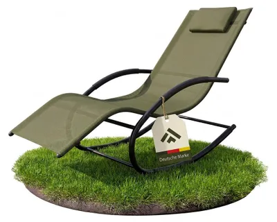 Produktbild von Moderne Khaki Sonnenliege 151x62x87cm wetterfest robust ergonomisch UV-beständig