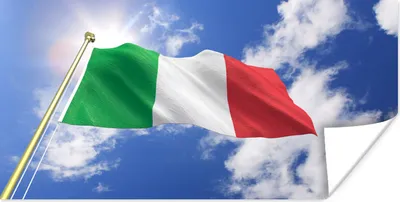 Produktbild von MuchoWow® Poster Die Flagge Italiens weht am Himmel 150x75 cm - ohne Rahmen