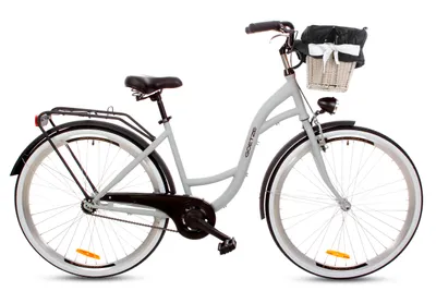 Produktbild von Goetze Style 28 Zoll City Bike, 18 Zoll Tiefeinsteigerrahmen, 1-Gang mit Rücktritt & V-Bremse & , LED-Beleuchtung, Komfortsattel, Rattankorb