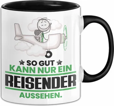 Produktbild von Reisender Geschenk Tasse So Gut Kann Nur Ein Reisender Aussehen Geschenkidee Kaffee-Becher (Schwarz)