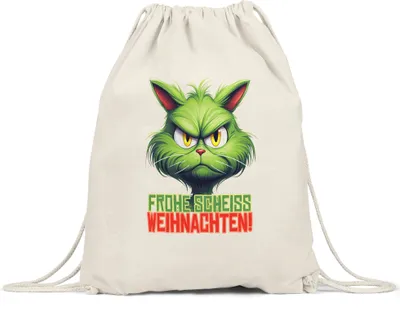 Produktbild von Frohe Scheiss Weihnachten Turnbeutel Katzenbesitzer Sarkasmus Geschenk