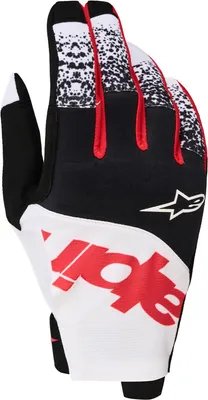 Image de Gants de motocross Alpinestars Techstar, noir/blanc/rouge, taille XL