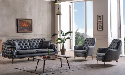 Produktbild von Stilvolles Chesterfield Wohnzimmer Set Sofagarnitur 3+1+1 sitzer Couch