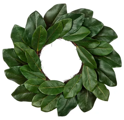 Produktbild von Künstlicher Magnolienkranz für die Haustür, 50 cm Durchmesser