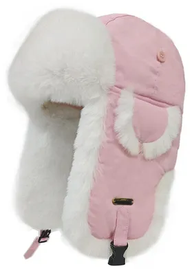 Produktbild von Uschanka Trappermütze Kunstpelz Fliegermütze für Herren und Damen S-M Rosa