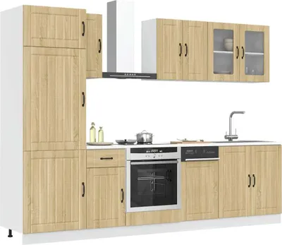 Immagine prodotto di Set di armadi da cucina 8 pezzi Kalmar Sonoma in legno di quercia - Armadi da cucina 3314804