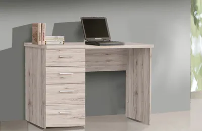 Image de Bureau pour PC, table d'ordinateur, bureau de travail 110 x 60 cm, chêne sable