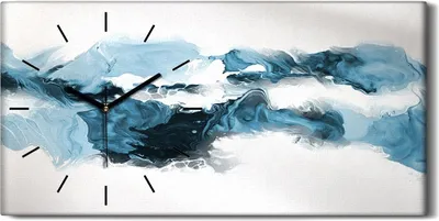 Produktbild von Küche Wohnzimmer Wand Leinwand Uhr Geräuschlos 60x30 Malerei Abstrakte Kunst - schwarze Hände