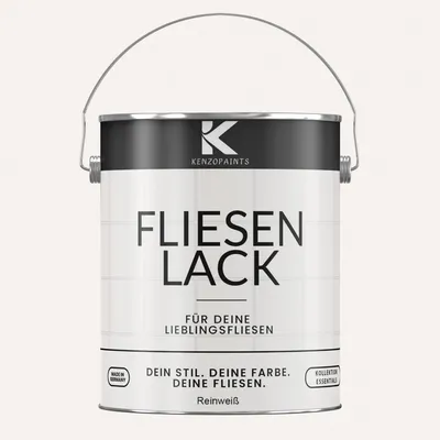 Produktbild von Kenzopaints 2,5Liter Fliesenlack Fliesenfarbe - Reinweiß (RAL 9010)