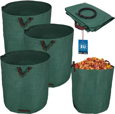 Produktbild von KOTARBAU® 3er Set Gartenabfallsack Mörtelkübel 635 L Pflanzsack Laubsack Gartenabfallsack Gartensack Gartenabfallsack Sack & Behälter Gartenabfallsäcke Rasenschnitt für Gartenabfälle Rechteckiger Sack