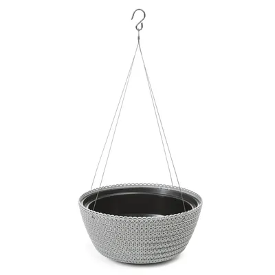 Obrázok produktu pre Misa na kvetináč Dekoratívny závesný kvetináč 24 cm Záhradný kvetináč JERSEY Grey