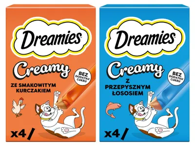 Zdjęcie produktu dla Przysmak Dla Kota Dreamies Z Pysznym Kurczakiem I Łososiem 8x10g